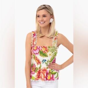 Farm Rio Floral Smocked Top